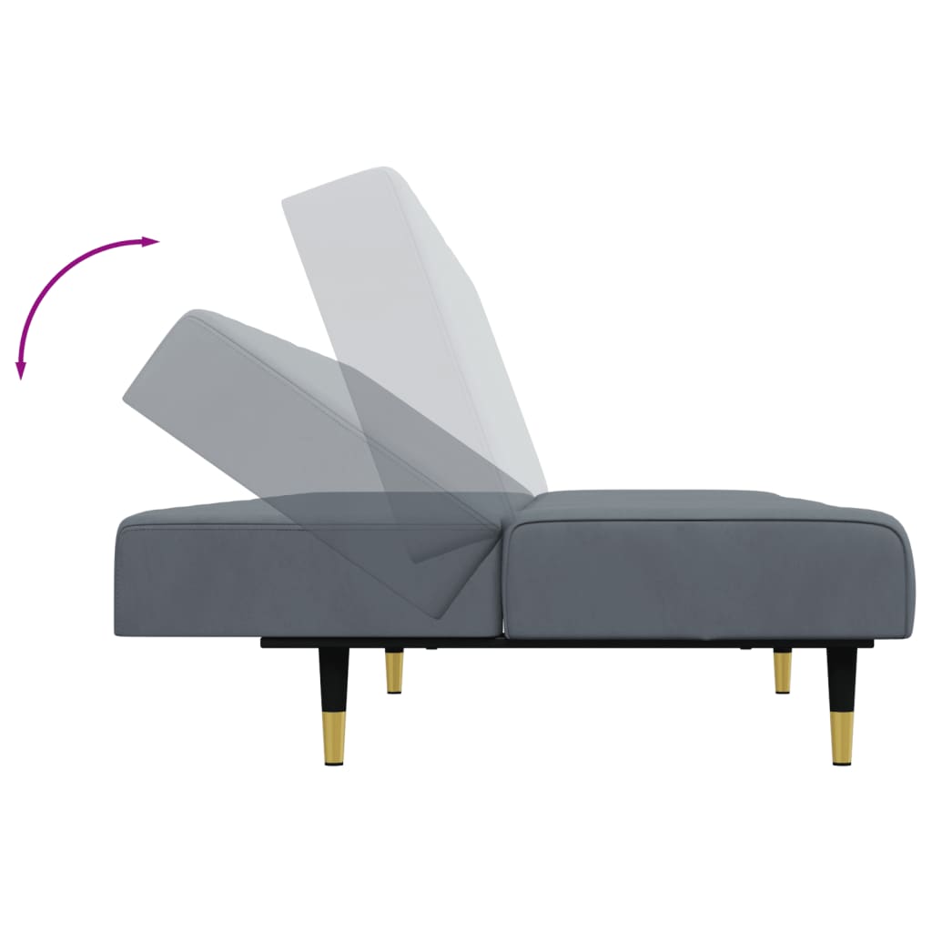 Soffgrupp 2 delar mörkgrå sammet