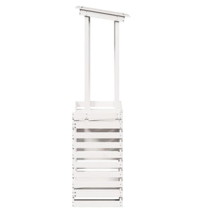 Barbord för trädgården med tak vit 112,5x57x195,5cm massivt trä