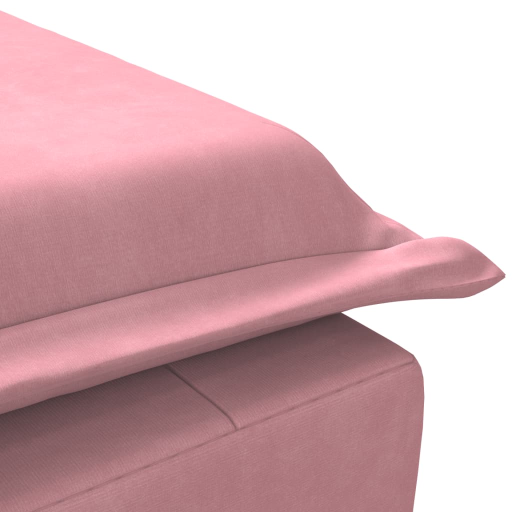Massageschäslong med bolster rosa sammet