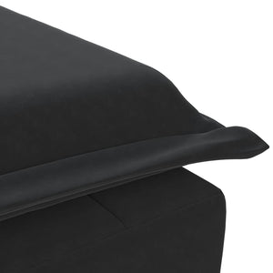 Massageschäslong med bolster svart sammet