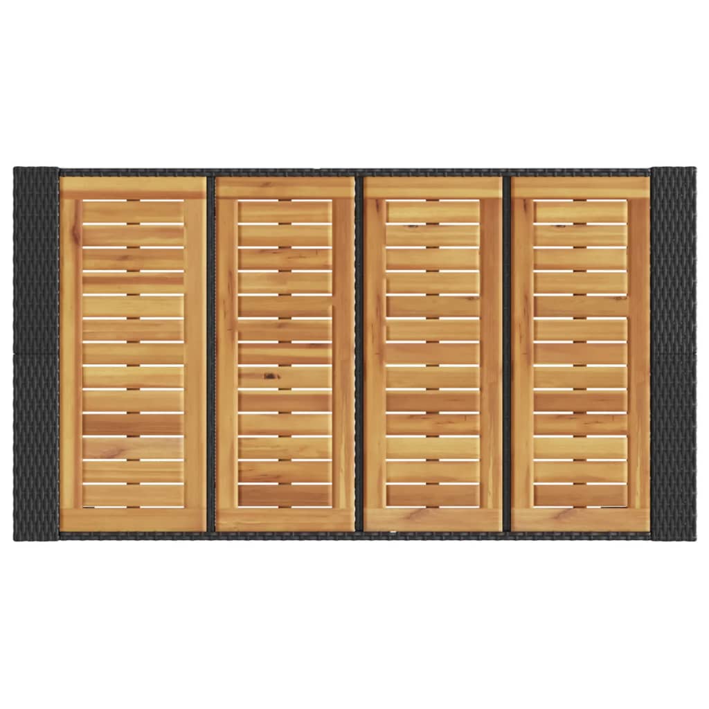 Trädgårdsbord med akaciaträ svart 145x80x110 cm konstrotting