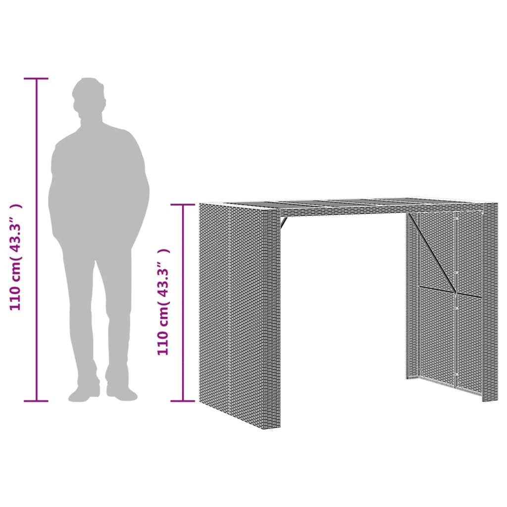 Trädgårdsbord med akaciaträ svart 145x80x110 cm konstrotting