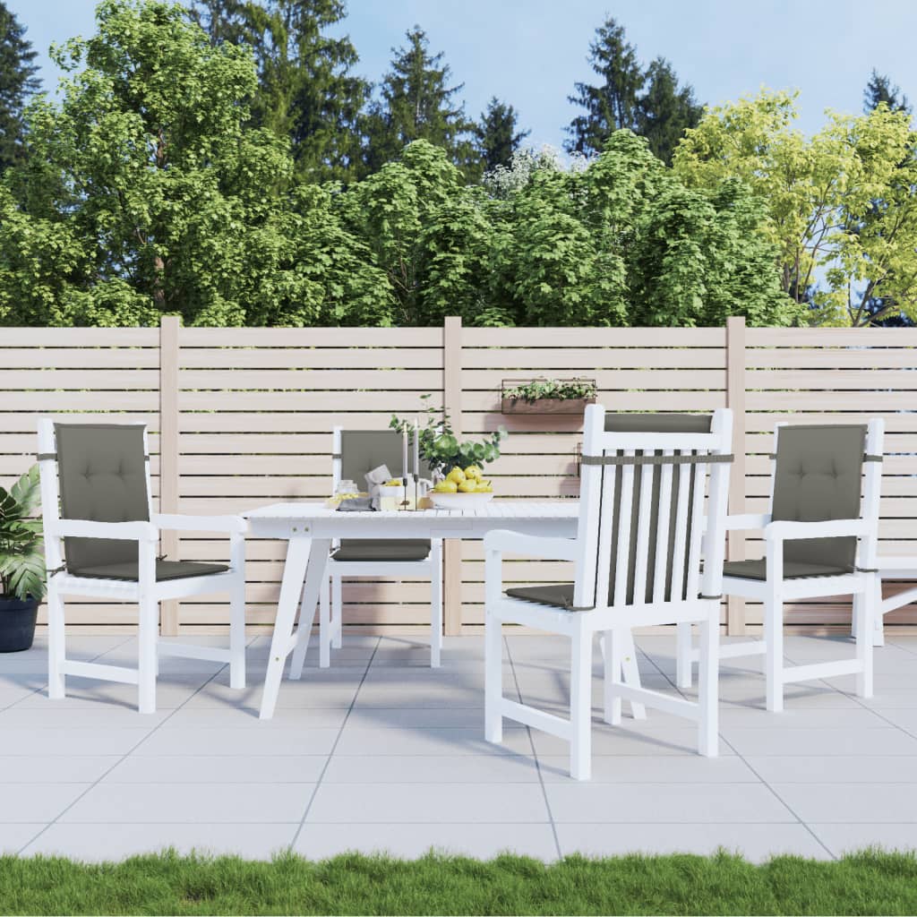 Stolsdynor lågt ryggstöd 4 st melerad mörkgrå 100x50x4 cm tyg