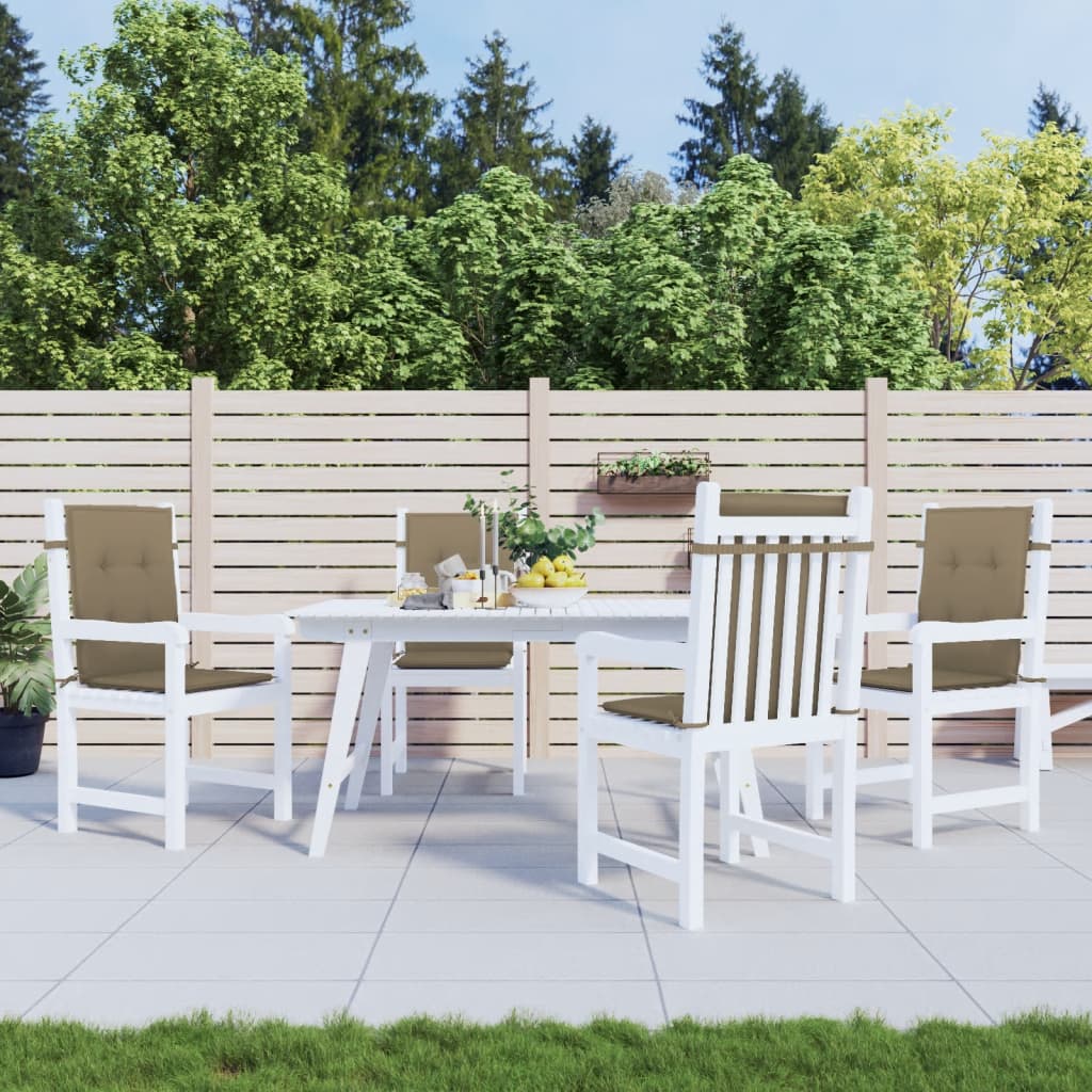 Stolsdynor lågt ryggstöd 4 st melerad taupe 100x50x4 cm tyg