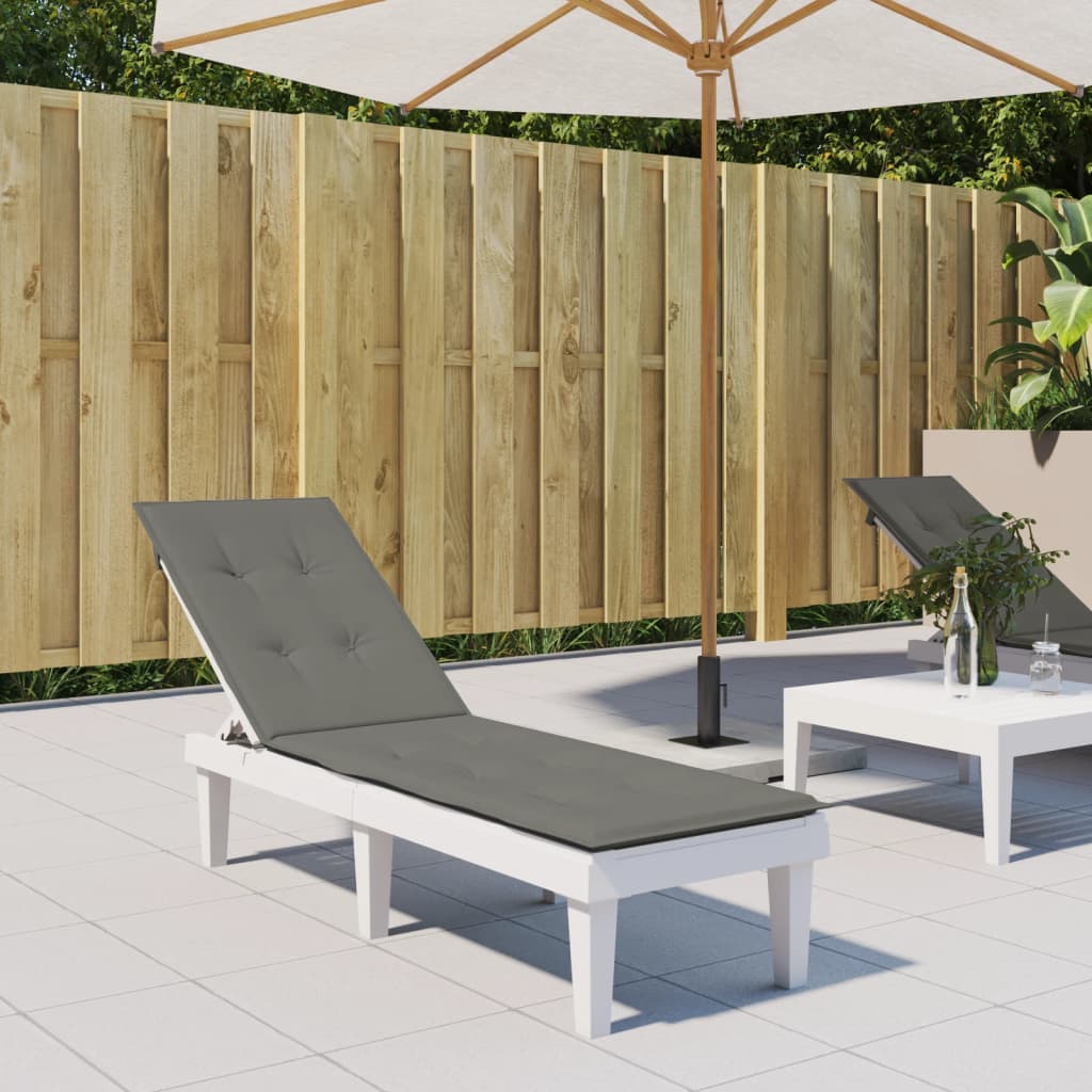 Solsängsdyna melerad mörkgrå (75+105) x 50 x 4 cm tyg