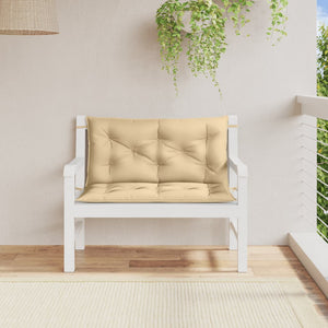 Bänkdyna 2 st melerad beige 100x50x7 cm tyg