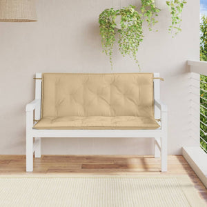 Bänkdyna 2 st melerad beige 120x50x7 cm tyg