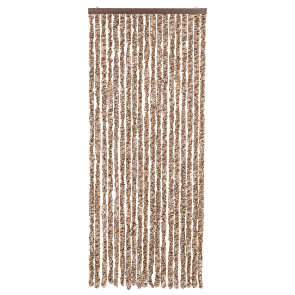 Insektsgardin beige och mörkbrun 56x185 cm chenille
