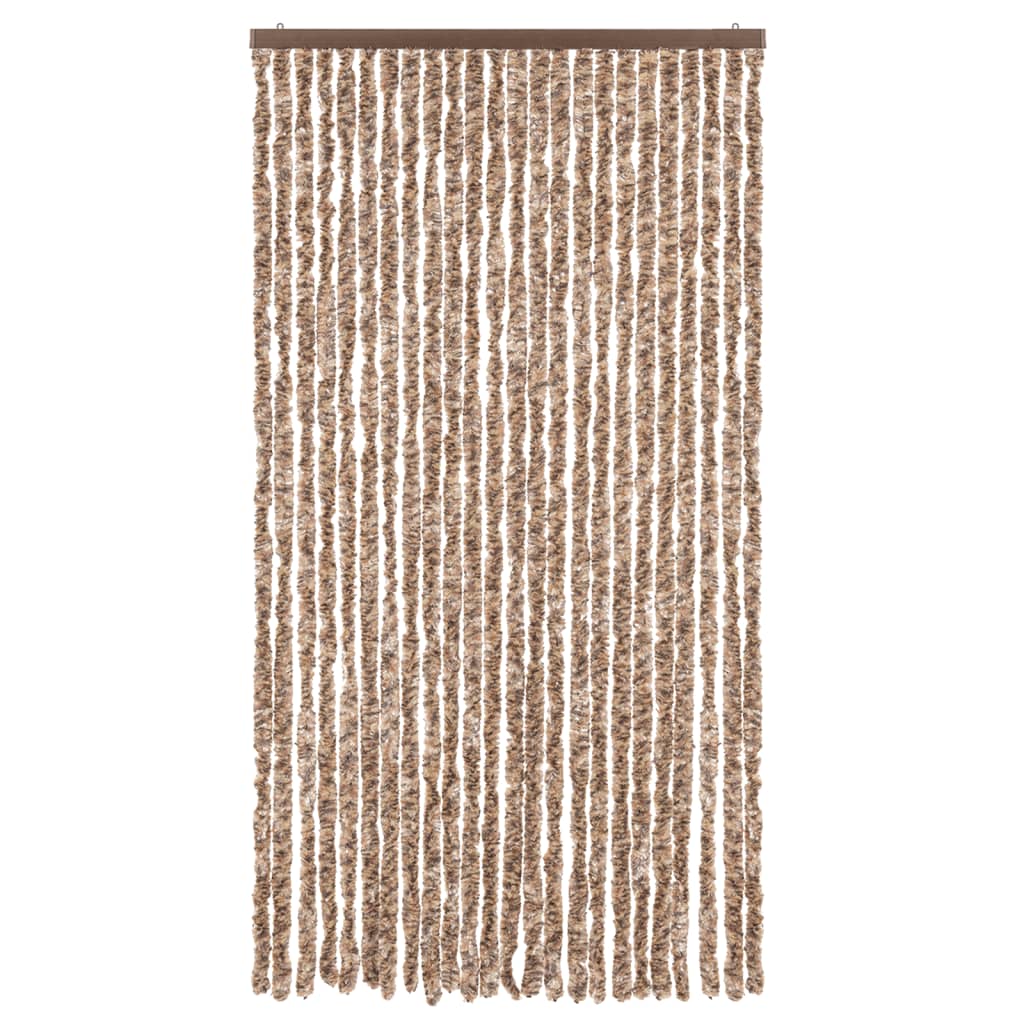 Insektsgardin beige och mörkbrun 100x200 cm chenille