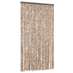 Insektsgardin beige och mörkbrun 100x220 cm chenille