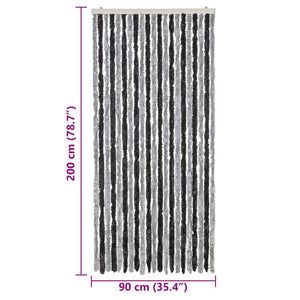 Insektsgardin grå och svart 90x200 cm chenille