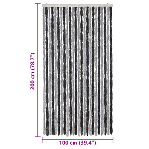 Insektsgardin grå och svart 100x200 cm chenille