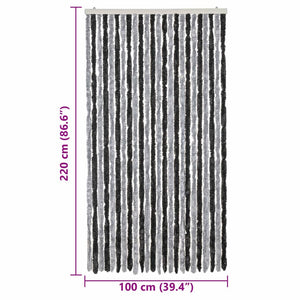 Insektsgardin grå och svart 100x220 cm chenille