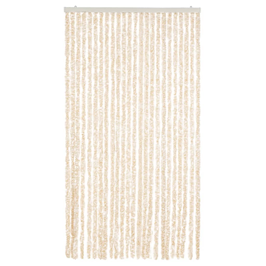 Insektsgardin beige och vit 100x220 cm chenille