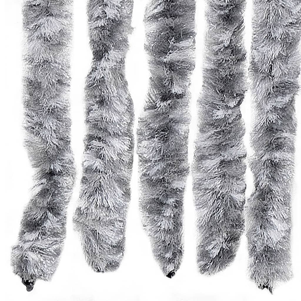 Insektsgardin vit och grå 100x230 cm chenille