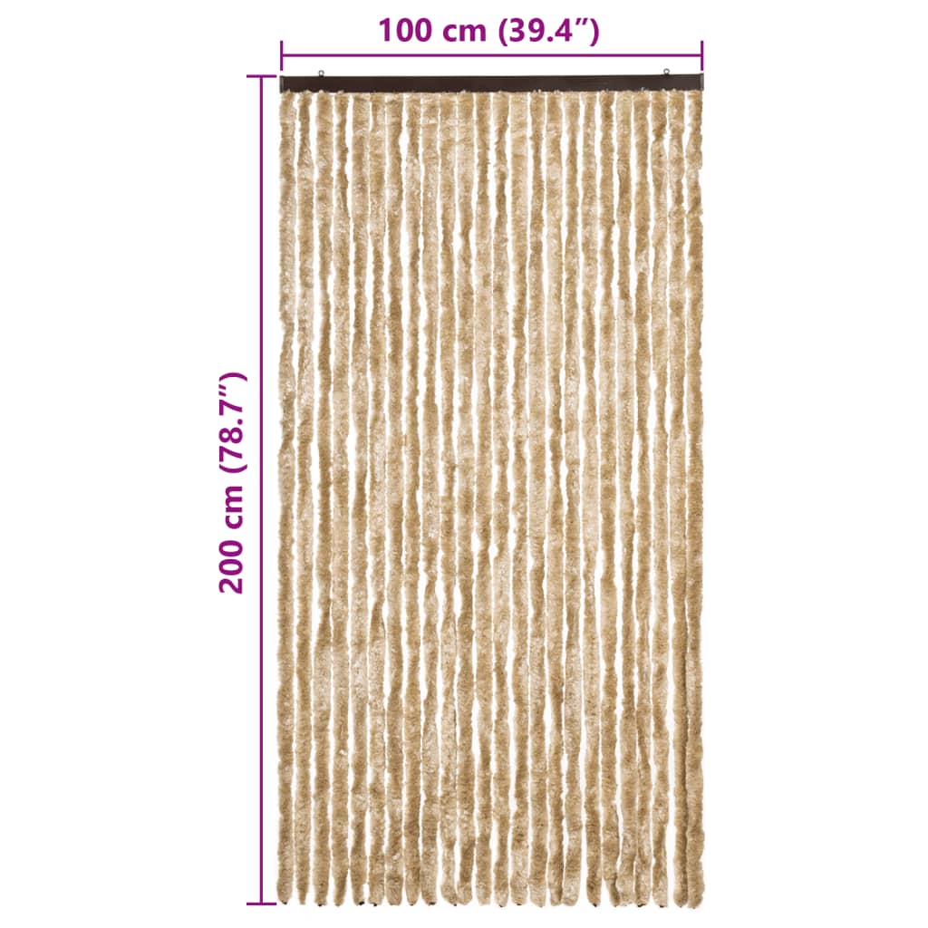 Insektsgardin beige 100x200 cm chenille