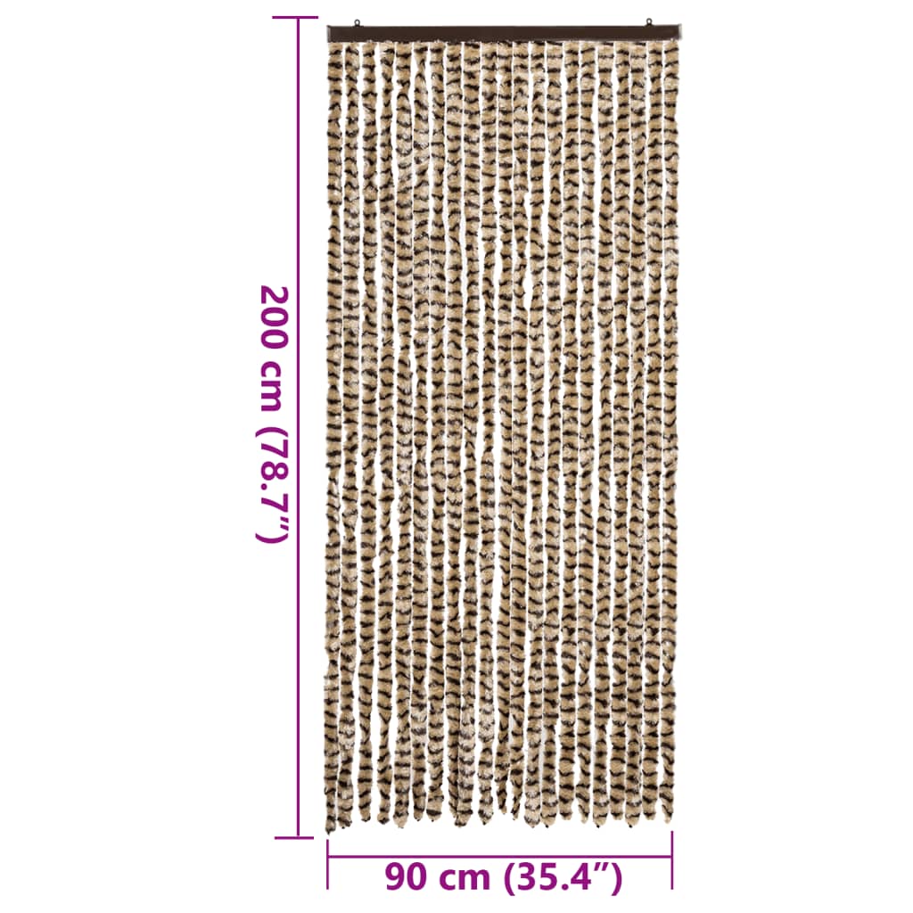 Insektsgardin beige och brun 90x200 cm chenille