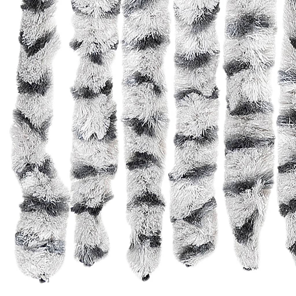 Insektsgardin ljusgrå och mörkgrå 90x200 cm chenille