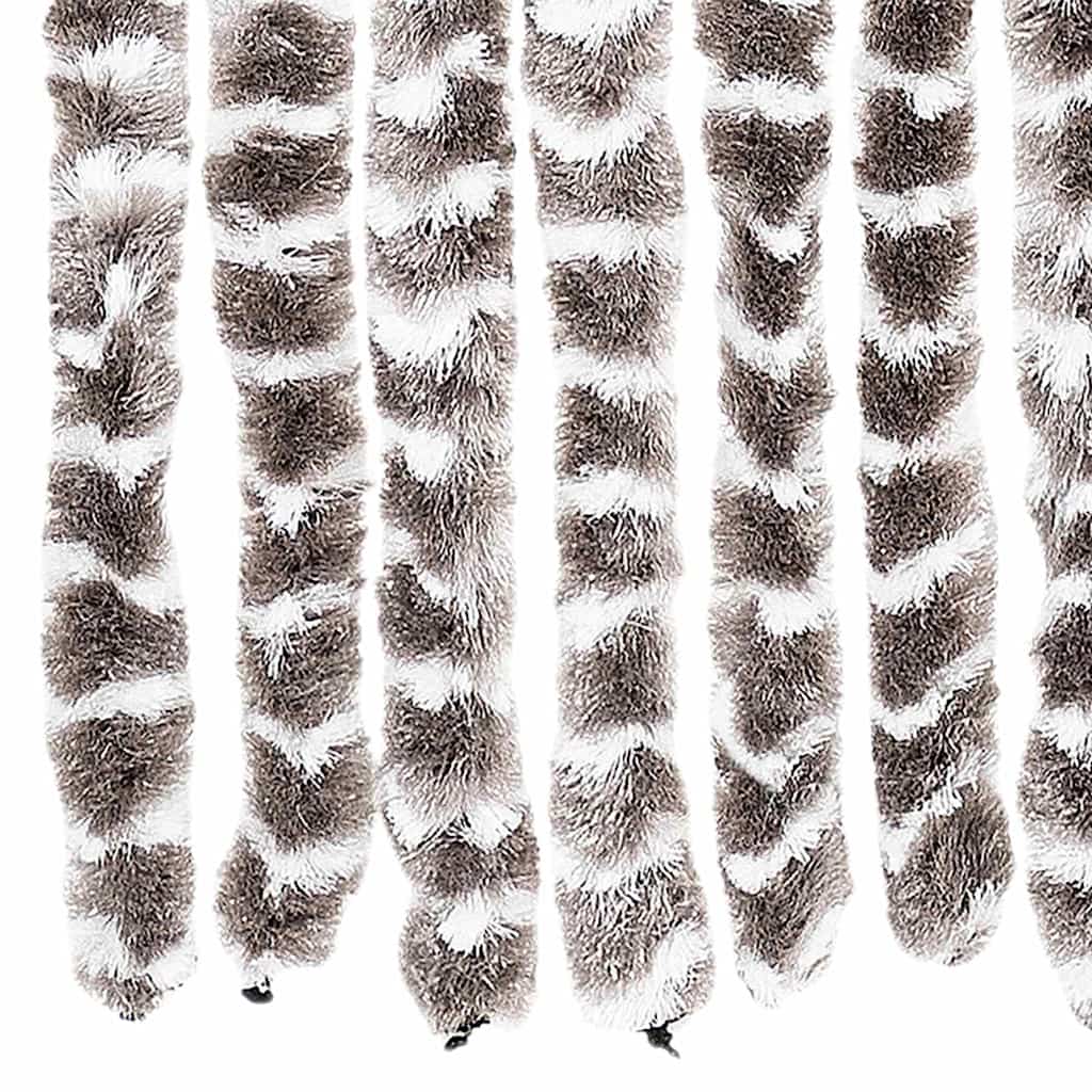 Insektsgardin taupe och vit 56x200 cm chenille