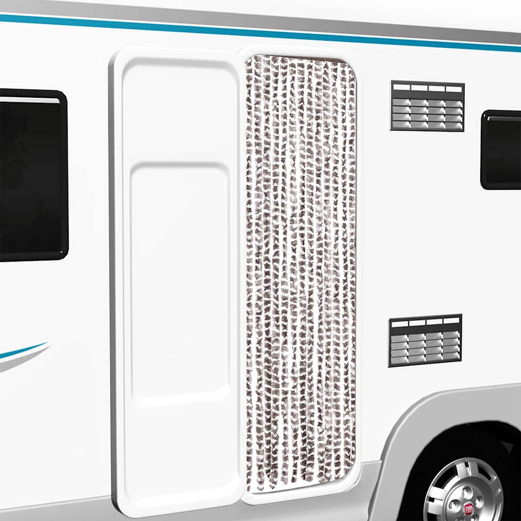 Insektsgardin taupe och vit 56x200 cm chenille