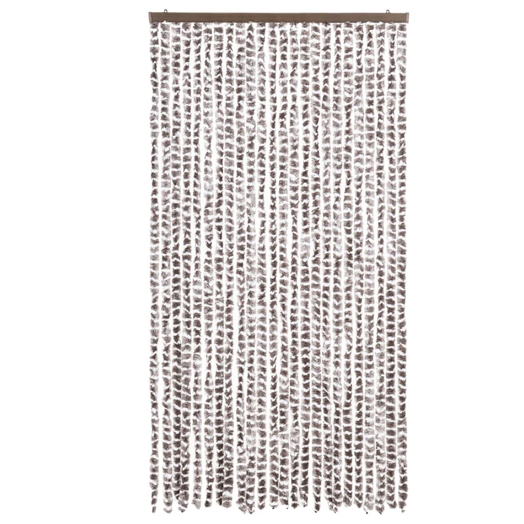 Insektsgardin taupe och vit 100x230 cm chenille