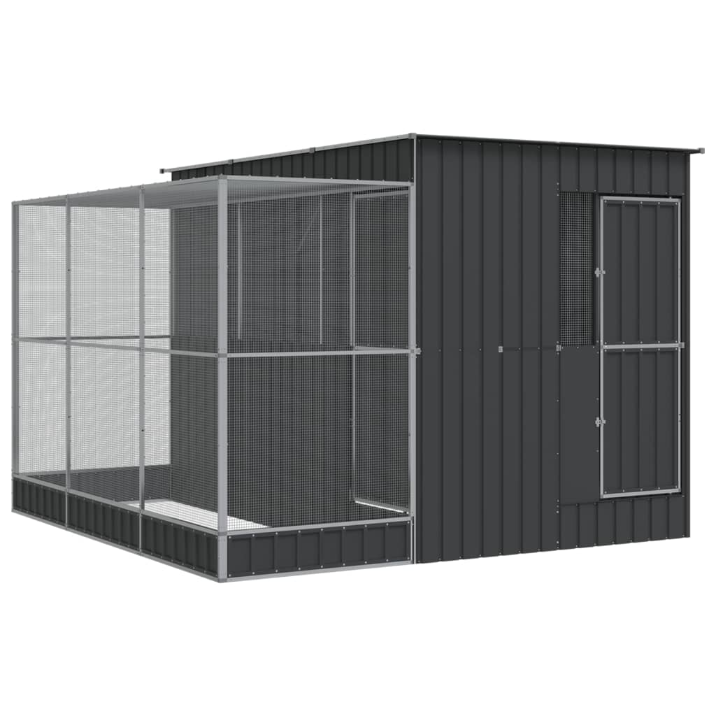 Voljär med förlängning silver 290x303x216 cm stål