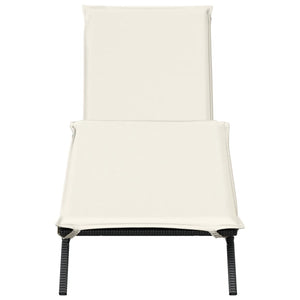 Solsäng med dyna svart konstrotting