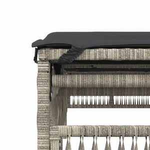 Solsängar 2 st med bord ljusgrå konstrotting