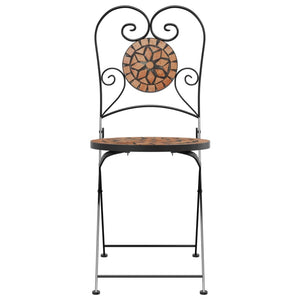 Caféstolar fällbara 2 st terrakotta keramik