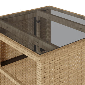 Bistrogrupp med dynor 3 delar beige konstrotting