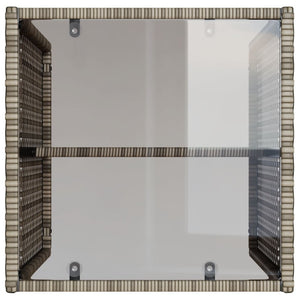 Trädgårdssoffset med dynor 4 delar konstrotting grå