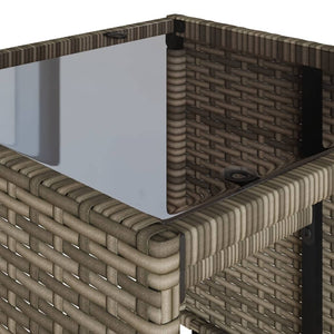 Trädgårdssoffset med dynor 4 delar konstrotting grå