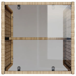 Soffgrupp för trädgård med dynor 4 delar beige konstrotting