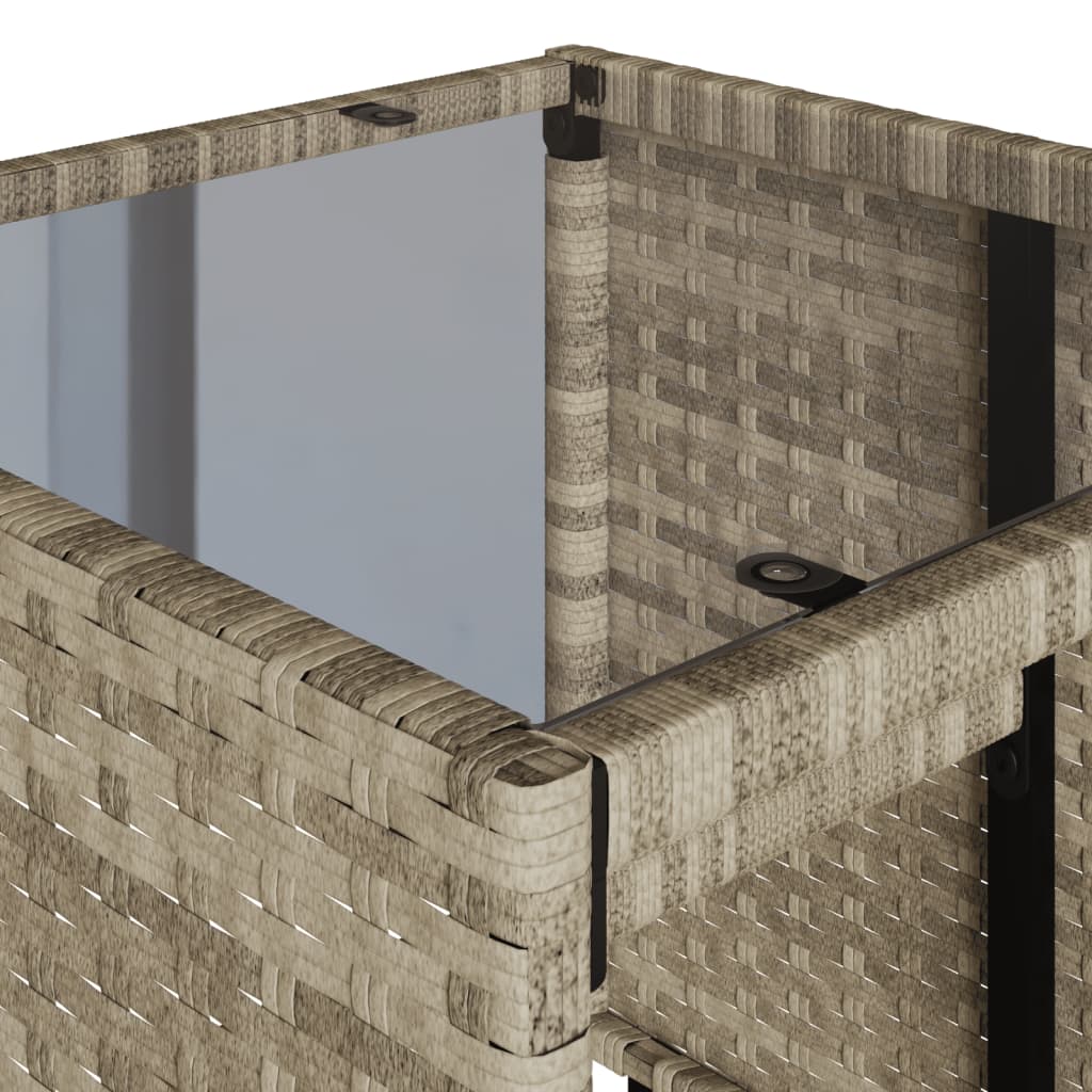 Trädgårdssoffset med dynor 4 delar ljusgrå konstrotting