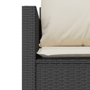 Caféset med dynor 3 delar svart konstrotting