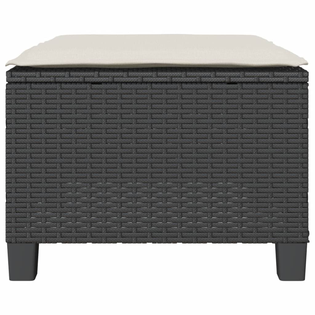 Caféset med dynor 3 delar svart konstrotting