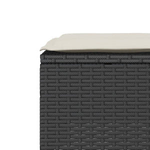 Caféset med dynor 3 delar svart konstrotting