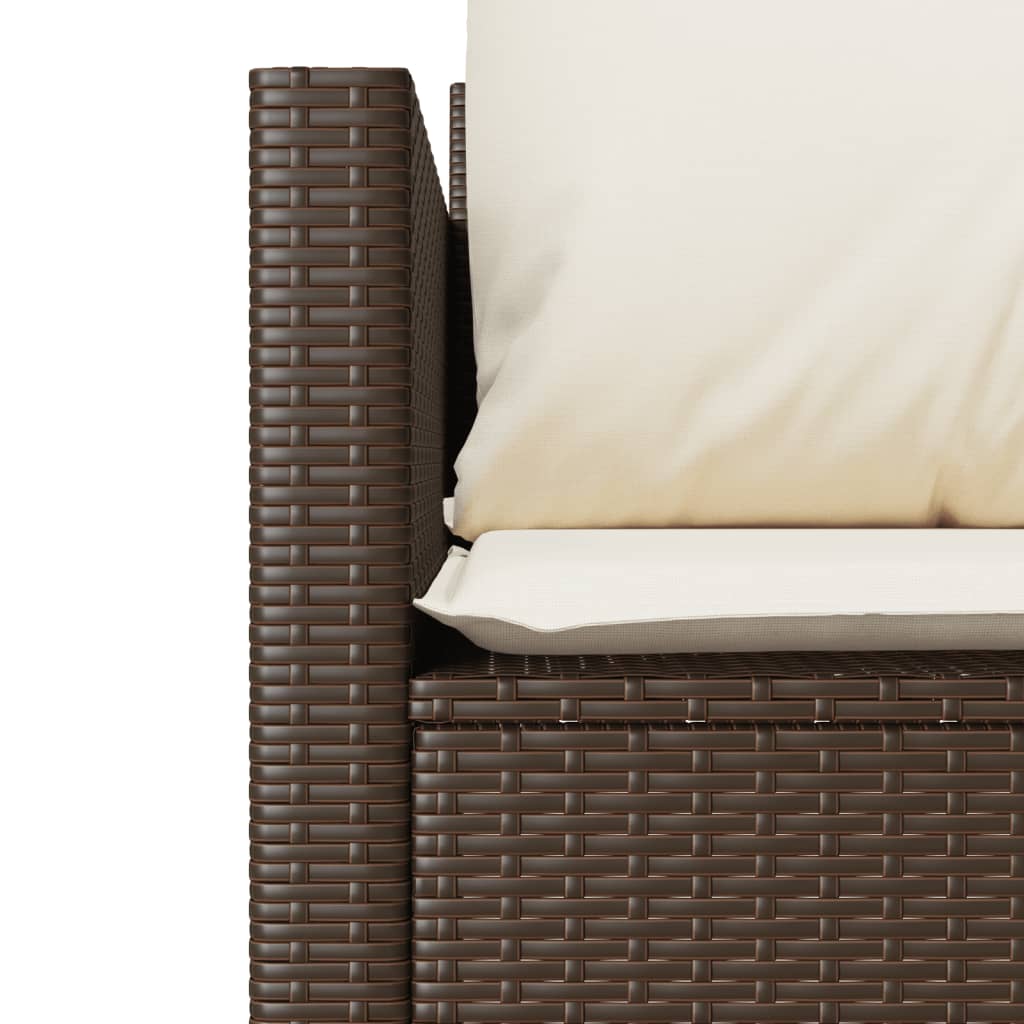 Bistrogrupp med dynor 3 delar brun konstrotting