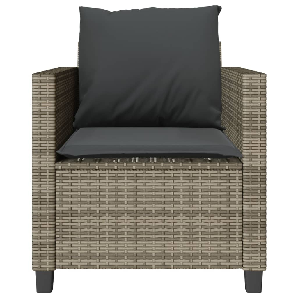 Caféset med dynor 3 delar grå konstrotting