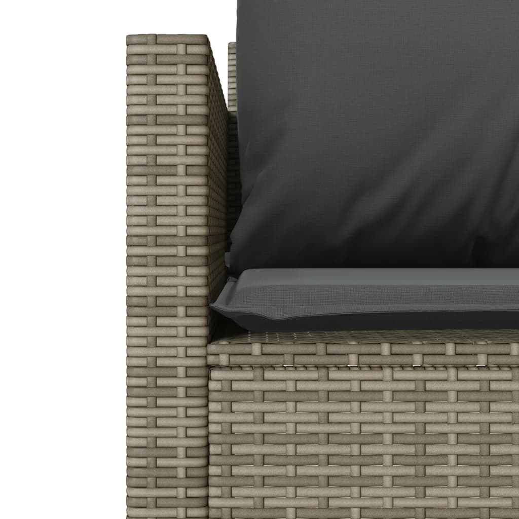 Caféset med dynor 3 delar grå konstrotting