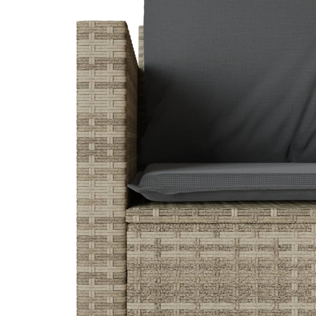 Bistrogrupp med dynor 3 delar ljusgrå konstrotting