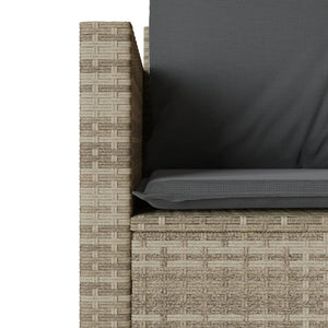 Bistrogrupp med dynor 3 delar ljusgrå konstrotting