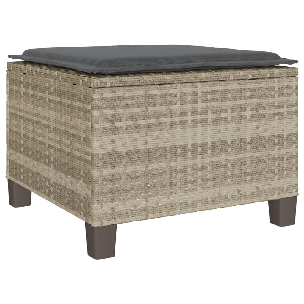 Bistrogrupp med dynor 3 delar ljusgrå konstrotting