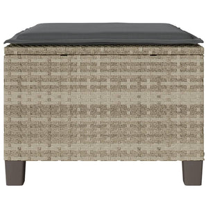 Bistrogrupp med dynor 3 delar ljusgrå konstrotting