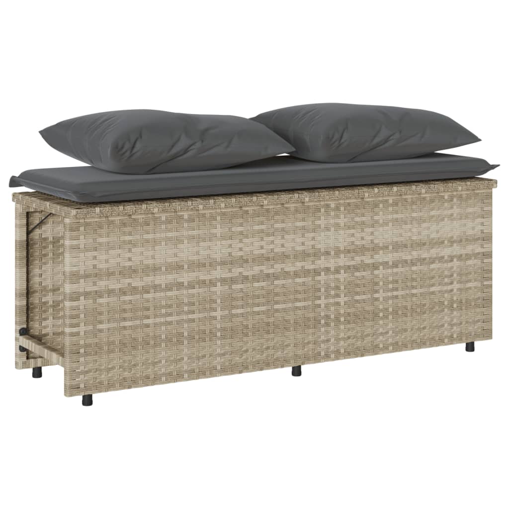 Matgrupp för trädgården med dynor 3 delar ljusgrå konstrottning