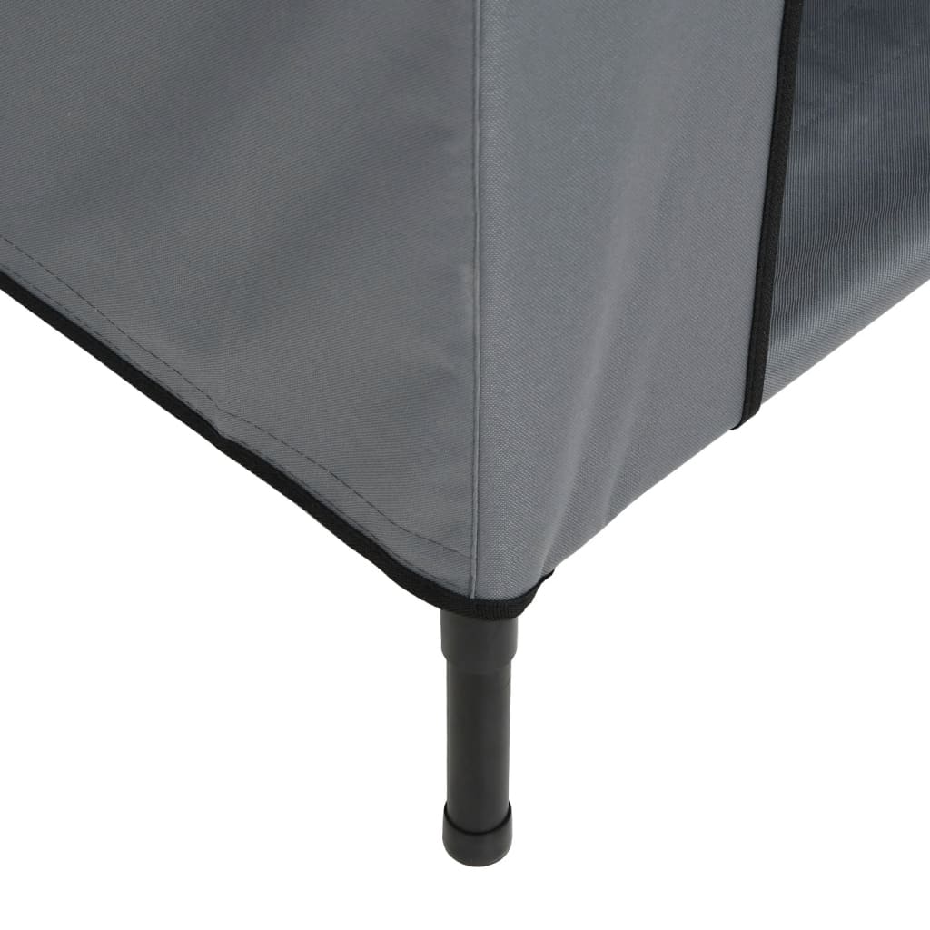 Hundkoja ljusgrå oxfordtyg och stål