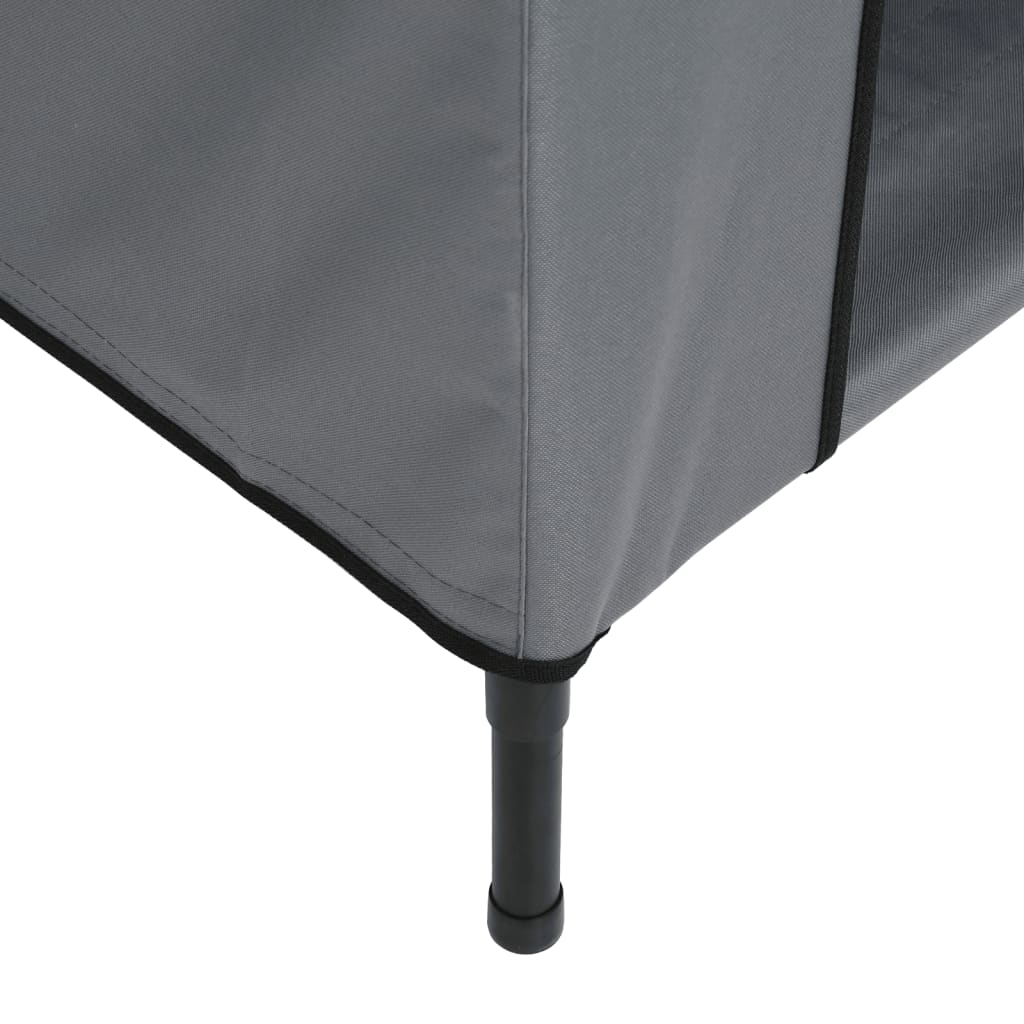 Hundkoja ljusgrå oxfordtyg och stål