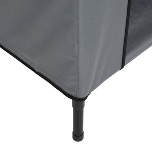 Hundkoja ljusgrå oxfordtyg och stål