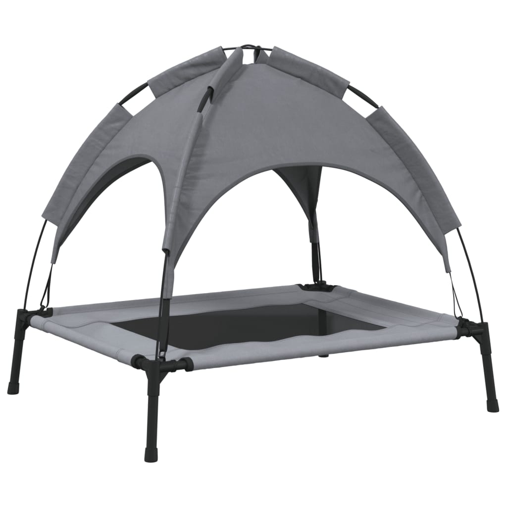 Hundbädd med kapell antracit oxfordtyg och stål