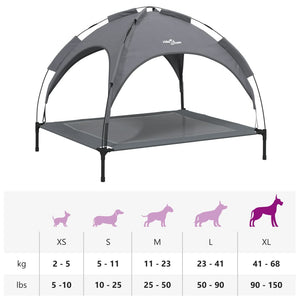 Hundbädd med kapell antracit oxfordtyg och stål